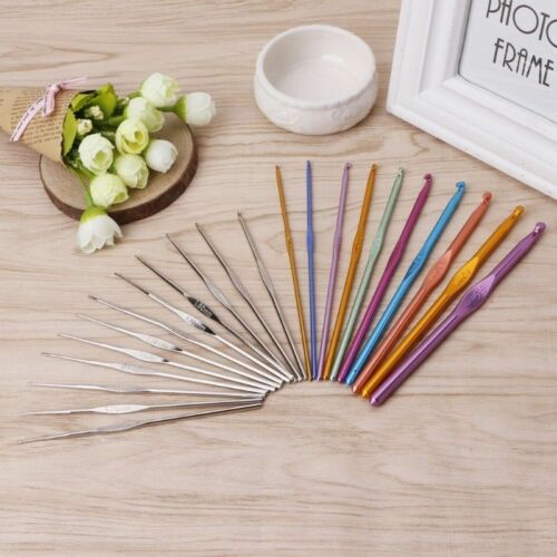 Aluminium Haaknaalden Naalden Knit 22Pcs Set Multi Kleur Weave Craft Yarn