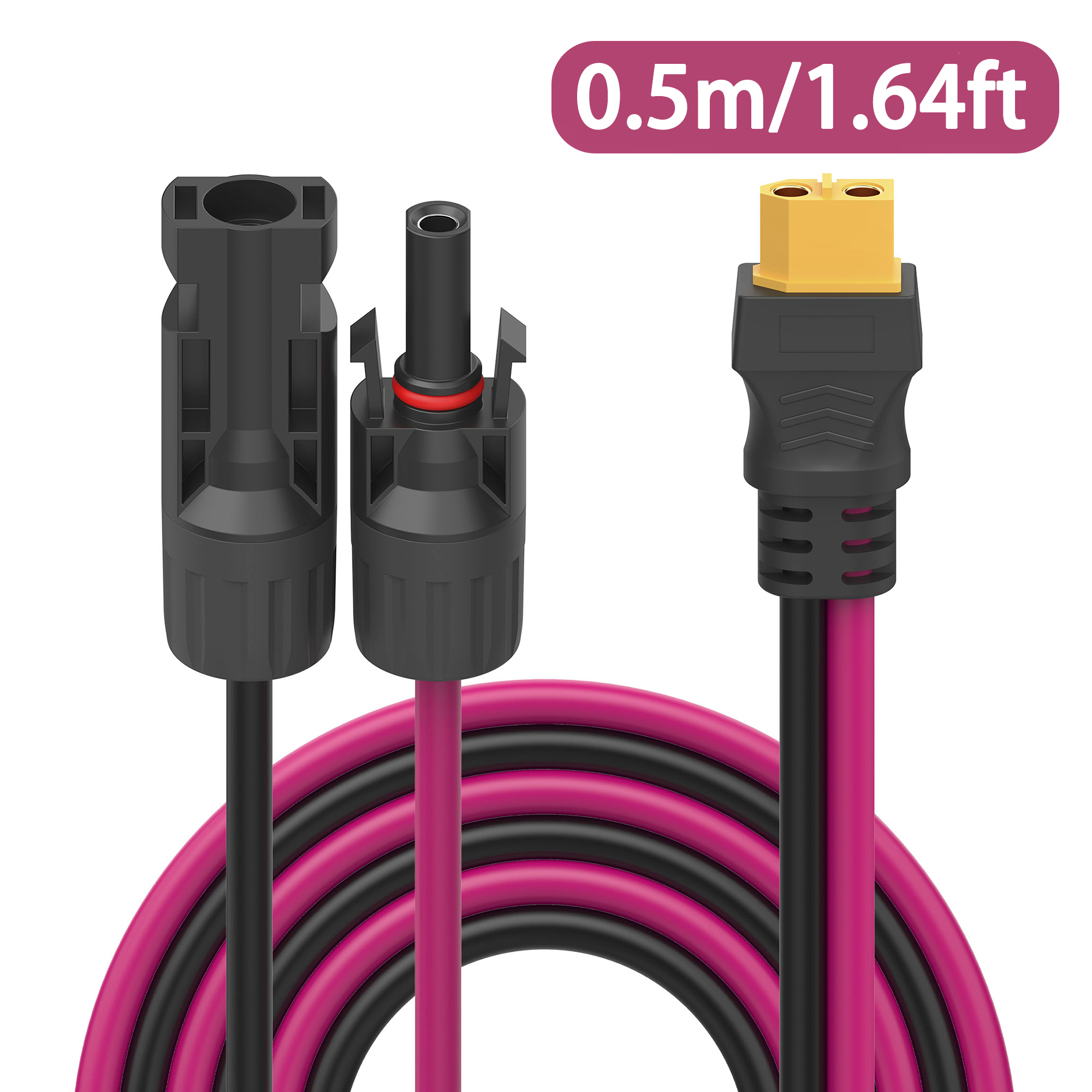 Cable de extensión Solar a XT60 12AWG 30A conector solar a cable adaptador XT60 adecuado para panel solar a central eléctrica portátil: Naranja
