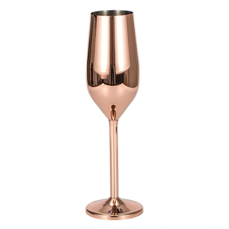 Champagne Glasses Brushed Gold Wedding Toasting Champagne Flutes Shatterproof Stainless Drink Cup Party Marriage Wine: Rose Gold