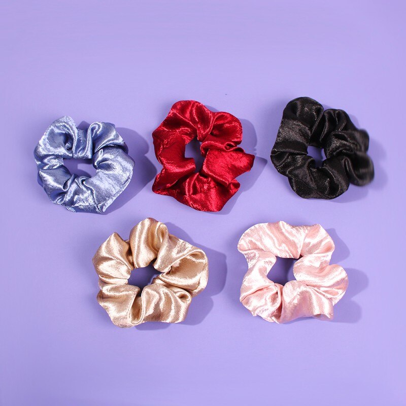 6 PCS Soft Velvet Elastic Hair Rope Scrunchies Sweet Pearls Hair Accessories For Women Tie Hair Ring Ponytail Holder Headpiece