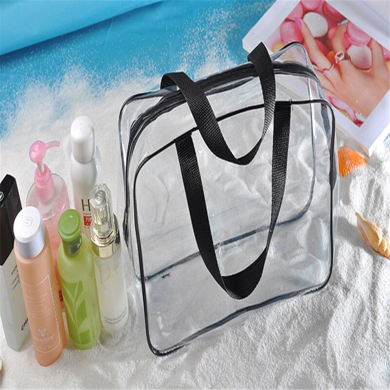 Neceser de PVC impermeable para mujer, estuche de maquillaje transparente de viaje, organizador de limpieza y belleza, artículos de tocador de baño,
