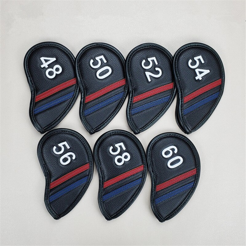 HYDER CUP Golf Wedges Headcover PU Golf Sand Wedge Set Head Covers 48/50/52/54/56/58/60degree 2 Colors: black 7pcs