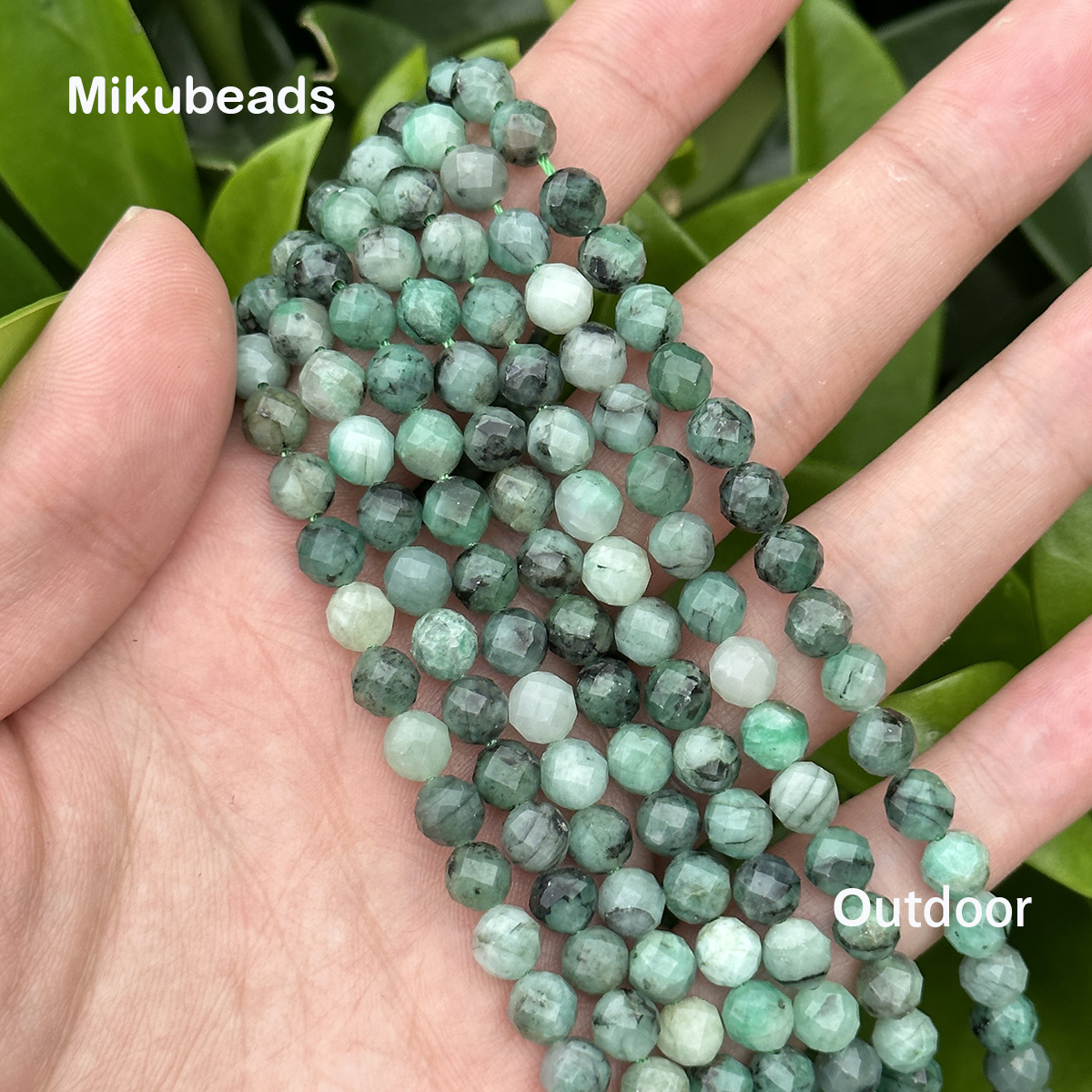 Natuurlijke Aa + 5.5-6Mm Smaragd Gefacetteerde Ronde Losse Kralen Voor Sieraden Maken Diy Armbanden Ketting Of Cadeau Mikubeads