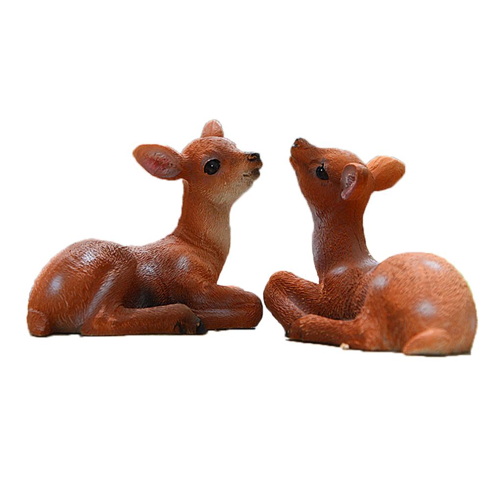 Gardening Micro-Landscape Garden Statues Resin Mini Simulated Deer Animal Park Yard statues For Home Living Table Decoration