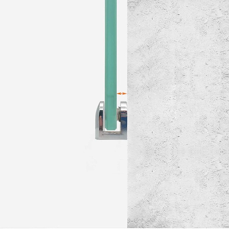 6 PCS Adjustable Glass Clamps 6 mm Glass Bracket Zinc Alloy Glass Shelves Holder Glass Clip for Bathroom Kitchen