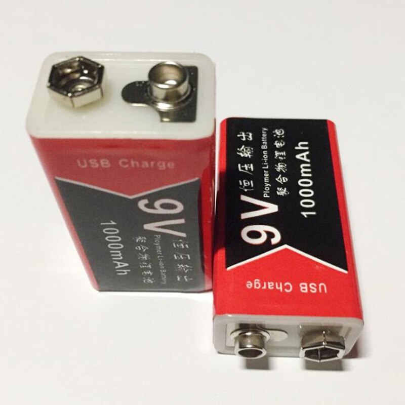 GTF-batería recargable de polímero de litio, USB, 9V, 1000mAh, para micrófono, juguete, mando a distancia