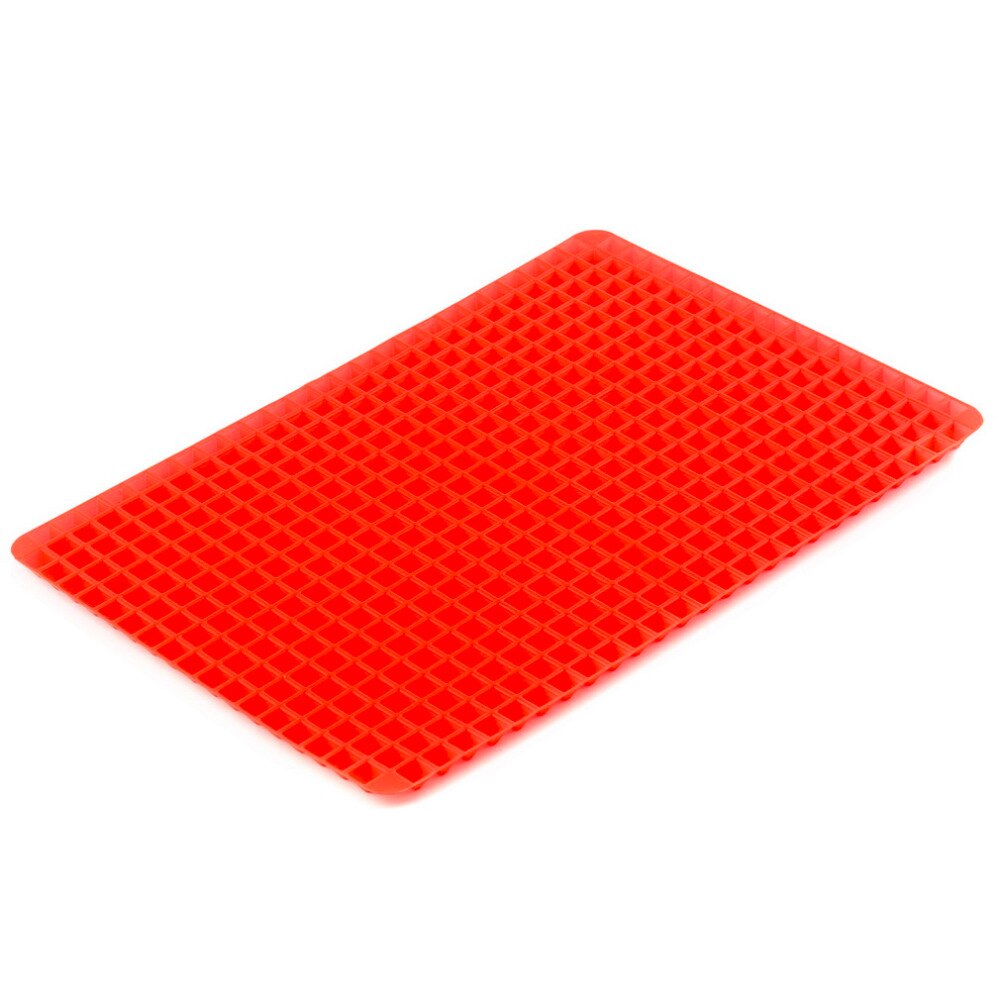 Nonstick Silicone Baking Tray Sheet Thin Pan Baking Pads Mould Easy Method for Oven Red Pyramid Bakeware Kitchen Tools 39*27cm