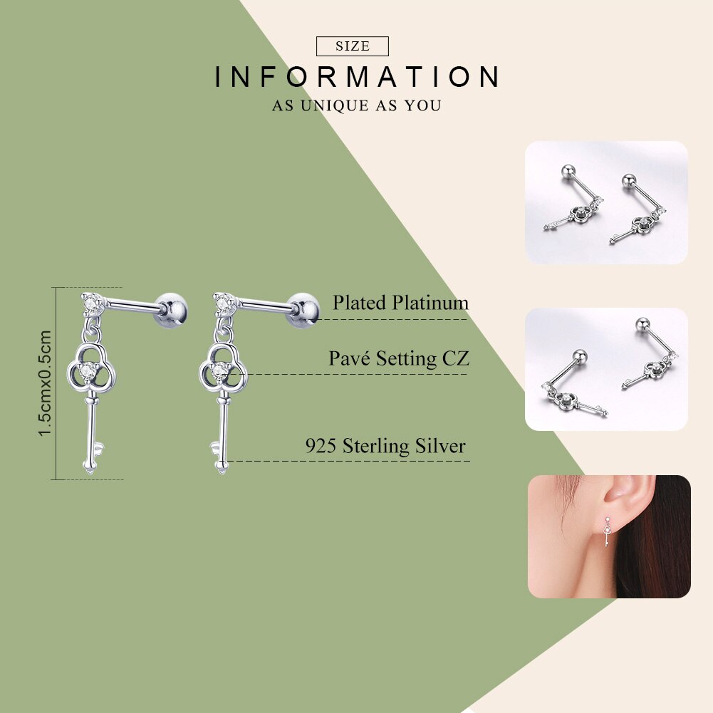 BAMOER exquisitos pendientes de tuerca pequeños con forma de corazón de plata de ley 100% para mujeres, boda, compromiso, de joyería de plata SCE539