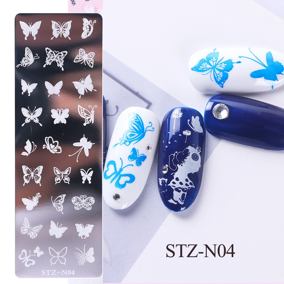 1pcs Nail Stamping Plates Flower Leaf Geometry snowflake Animals Image Stamp Templates Dreamcatch Manicure Print Stencil Tools