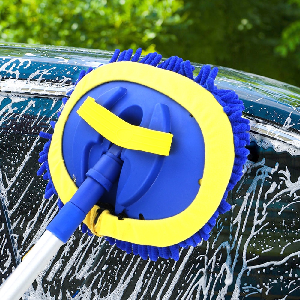 Forauto bilrengøringsbørste teleskopisk langt håndtag auto tilbehør bilvaskbørste rengøring moppe chenille kost