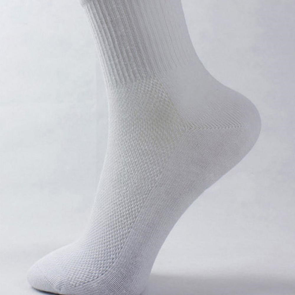 Calcetines deportivos cómodos de algodón para hombre, medias tobilleras de baloncesto y fútbol, de , 3 colores, 1 par,: white