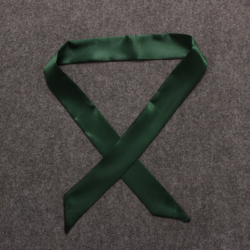 Twill Emulation Silk Solid Bag Scarf Women Small Scarf Ribbon Handbag Hair Long Shawl Bandana Luxury Head Scarf