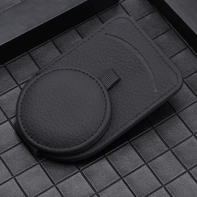 Uniwersalna osłona przeciwsłoneczna robić samochodu podkładki strąk szklanki skórzany klips robić okularów magnetyczne okulary przeciwsłoneczne z klapkami uchwyt na karty zapięcie wnętrze Organizer: czarny