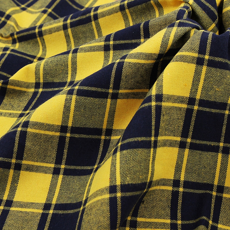 polyester bomull pledd stoff tykkere trykt tøy klær kjole skjorte gjør det selv håndlaget quilting lappeteppe håndarbeid rutete stoff