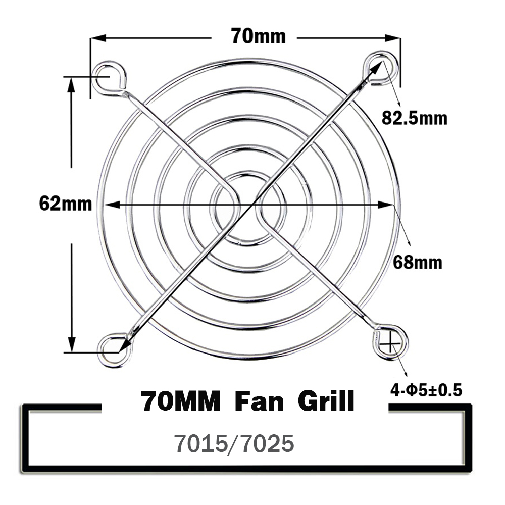 Griglia per ventola di raffreddamento Reti in ferro metallico per ventola del computer 30mm 40mm 50mm 60mm 70mm 80mm 90mm 120mm 135mm 140mm 170mm 200mm Griglia per ventola: 1mm / Black