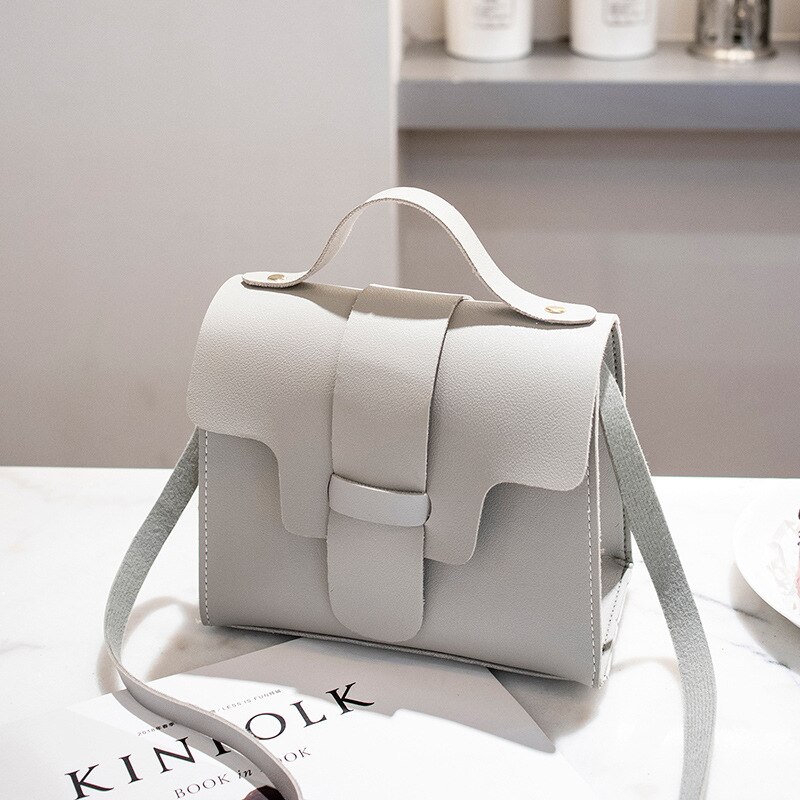 Novo 1 pçs feminino senhora menina ombro crossbody saco de couro do plutônio para o telefone móvel compras sci88: Cinza
