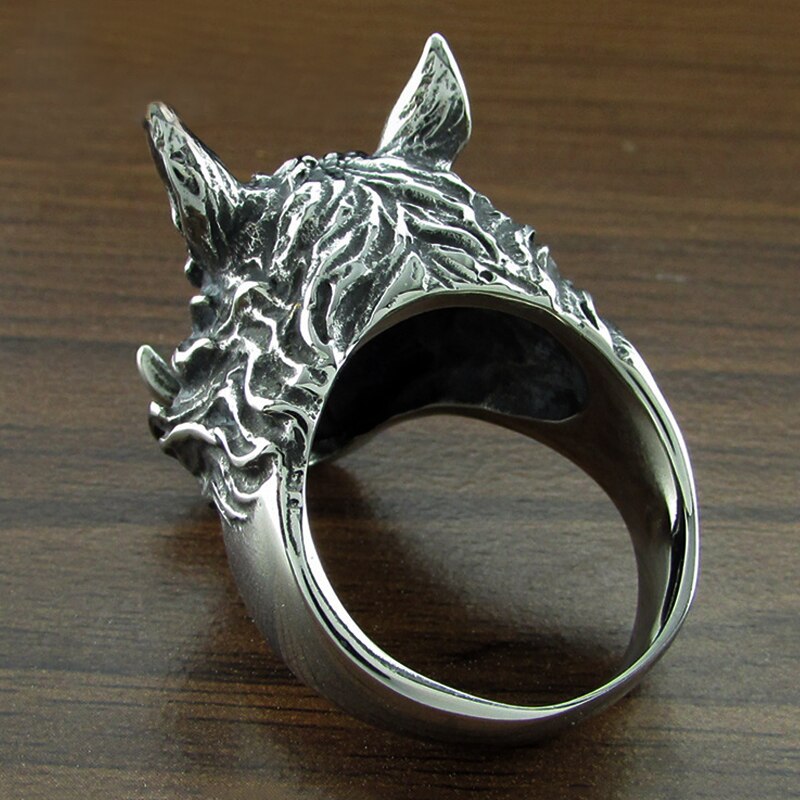 apodyktyczny stal nierdzewna 316L dzika mężczyźni pierścienie Sus Scrofa punk pierścień motocyklisty mężczyzna biżuteria dla zwierząt rozmiar 7 robić rozmiaru 15