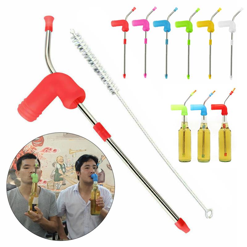 Drinking Straws For Beer Can Accessories Beer Bottle Funnel Barware Home Club Beer Snorkel Double Beer Snorkel Beer Dispenser