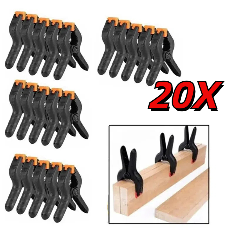 Paquete de 20/5 abrazaderas de carpintería ajustables de plástico de 2 pulgadas herramientas de trabajo de madera Clip de resorte abrazaderas de carpintería Outillage Menuiserie