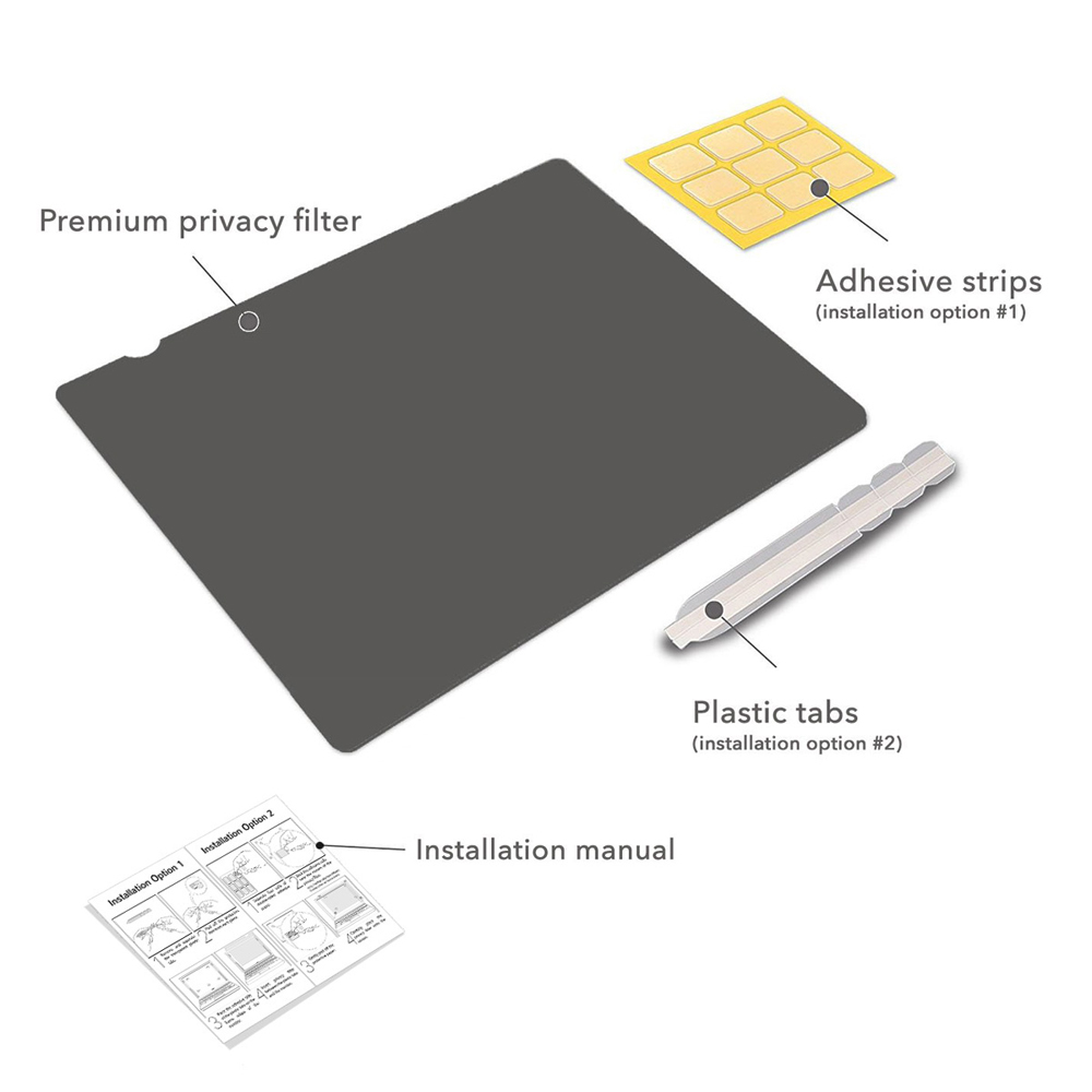 Filtro Privacy antiriflesso da 12.1 &quot;pollici (misurato in diagonale) per monitor LCD per Laptop Widescreen (1: 1)