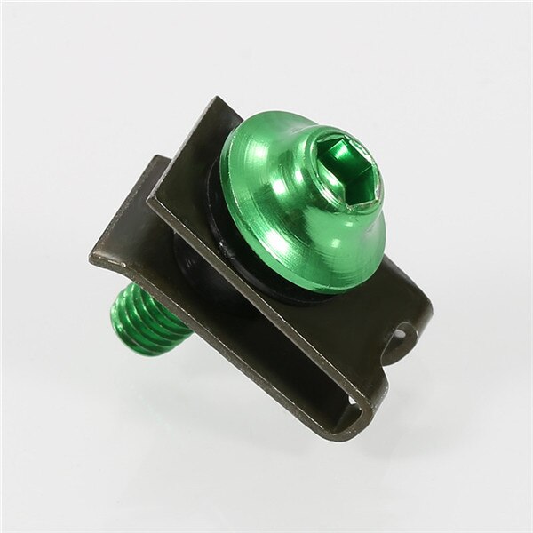 10 Uds. Tornillos de aluminio para motocicleta M5, tornillos de sujeción, Tuercas de resorte, accesorios para motocicletas, tuercas y pernos metálicos para camiones y automóviles: Verde