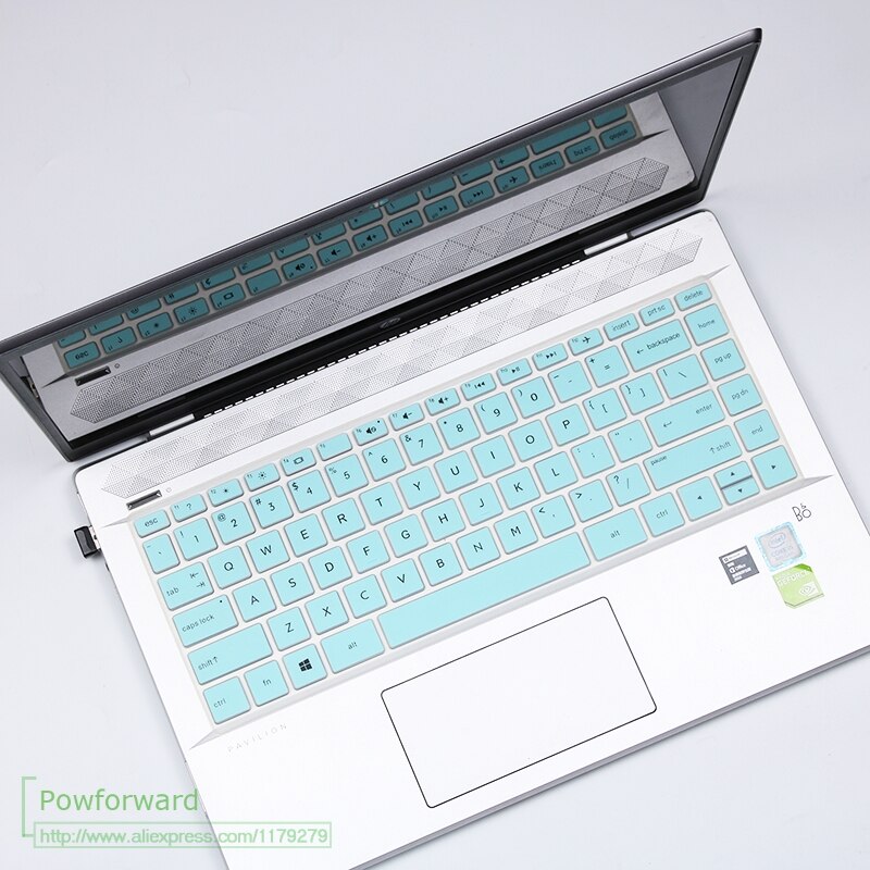 Dla HP Pavilion 14-CE 14-ck 14-cd 14-BS 14-DK 14-df 14-dk seria 14 cali laptop Notebook PC silikonowa klawiatura pokrywa skóra: whiteblue