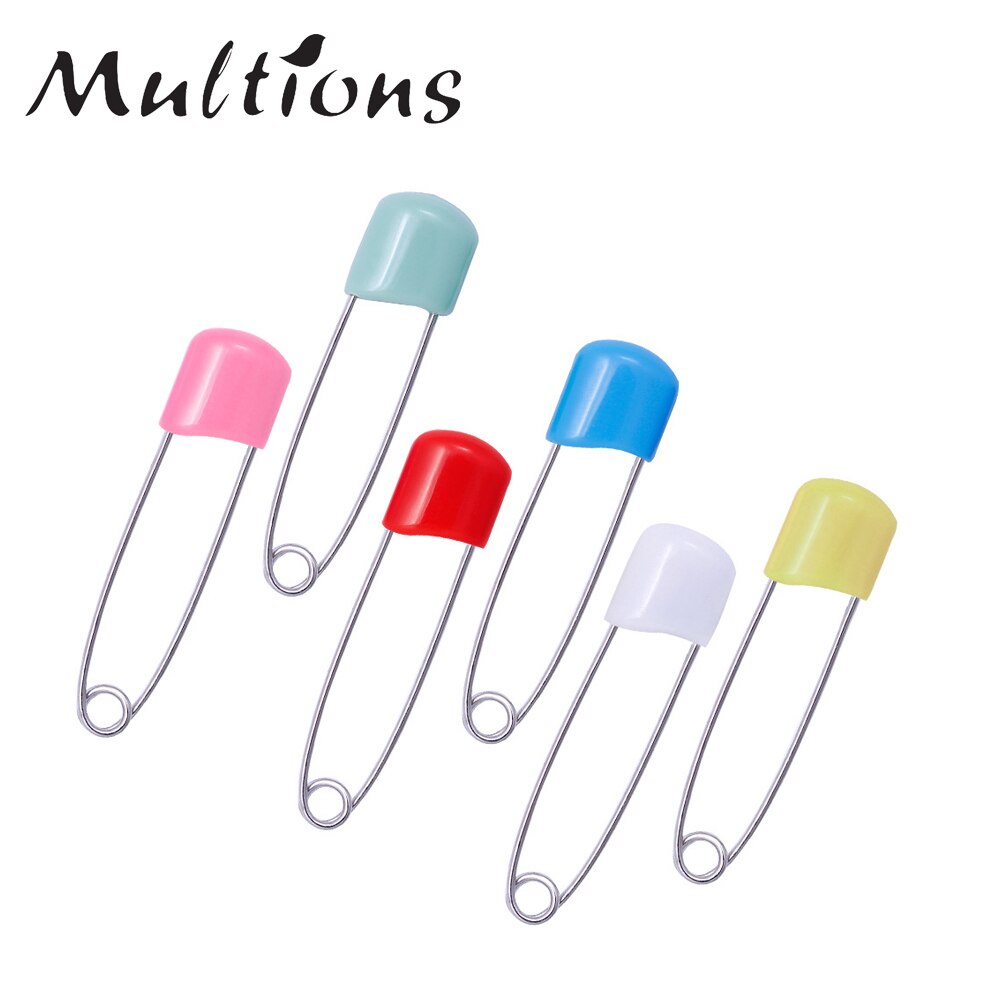 10Pcs Stainless Steel Safety Pin Infant Kids Cloth Nappy Locking Brooch Buckles 40/54mm Safety Pins For Clothes DIY Sewing Tools