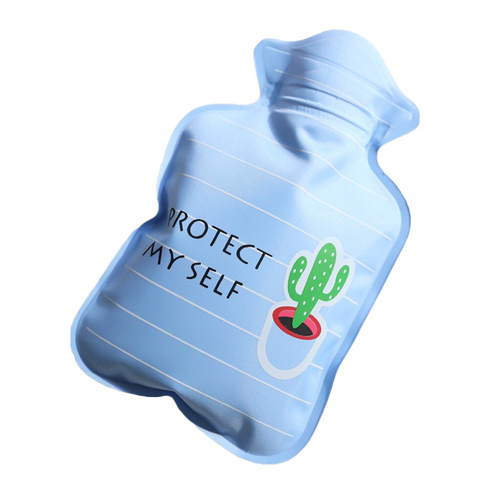 Klassieke Rubber Warm Water Fles Warm Water Zak Met Knit Cover): cactus