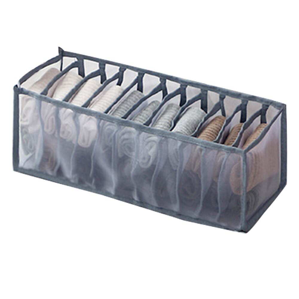3Pcs/Set Underwear Bra Organizer Storage Box 2 Colors Drawer Closet Organizers Boxes For Underwear Scarfs Socks Bra: gray 11gird 1pc