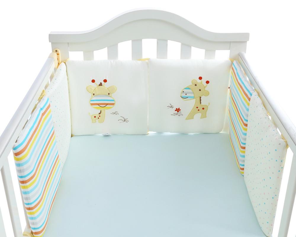Parachoques infantil para bebé, parachoques blandos gruesos nórdicos para cuna, decoración para habitación de bebé, Protector de cuna para recien nacidos, juego de 6 uds.: Giraffe