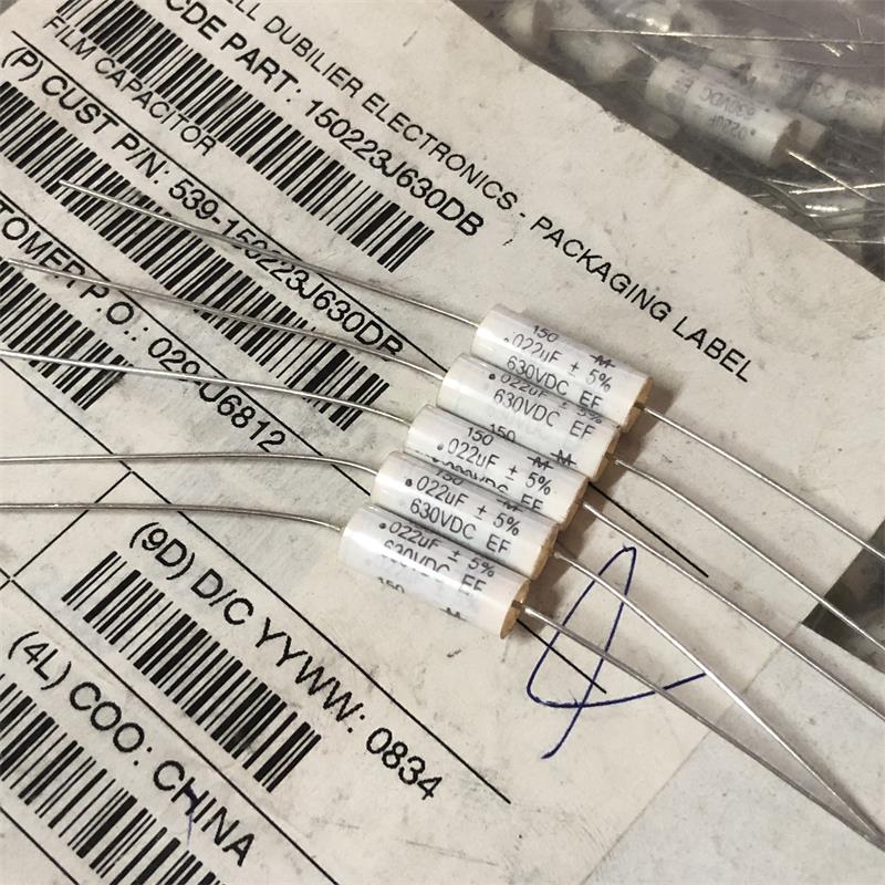 MALLORY – condensateur à film Axial sans électrode, 0.022UF 630V 6x16mm 5% 223J 630vdc, 22nf/630v 0.022UF/630v, 10 pièces