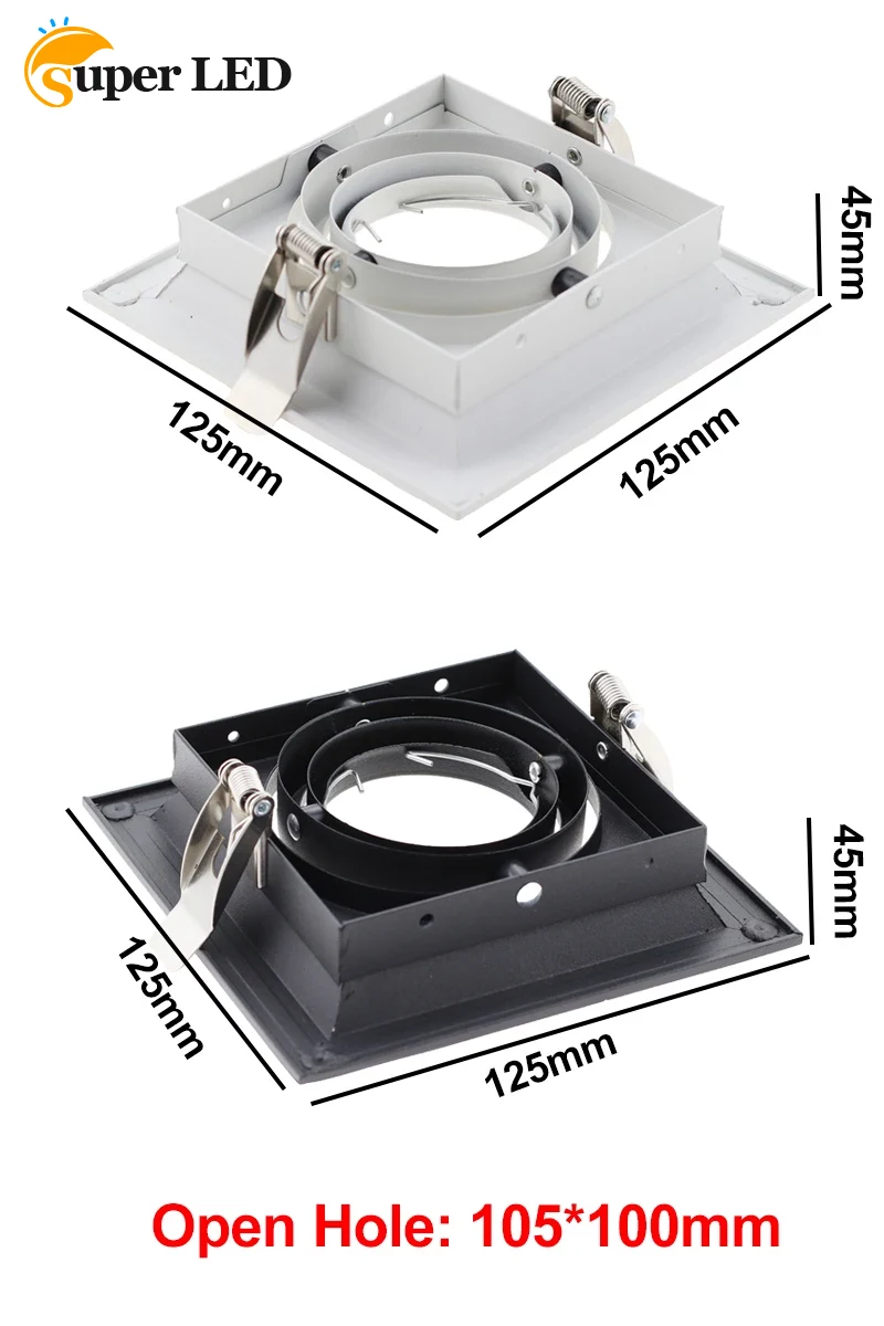 LED 6W Eyeball Casing MR16 Bulb Frame Downlight GU10 Ceiling Down Light Lampu Siling Square Black White Fixture