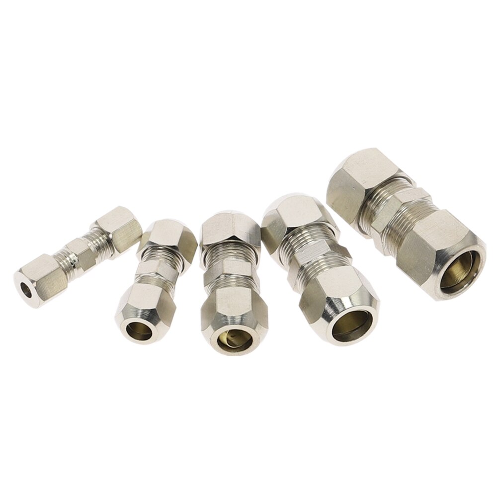 Compression Ferrule Tube Fitting Brass Pipe Double Fast Twist Card Set Copper Joints Tubing Nut Lock Double Straight 5 Same