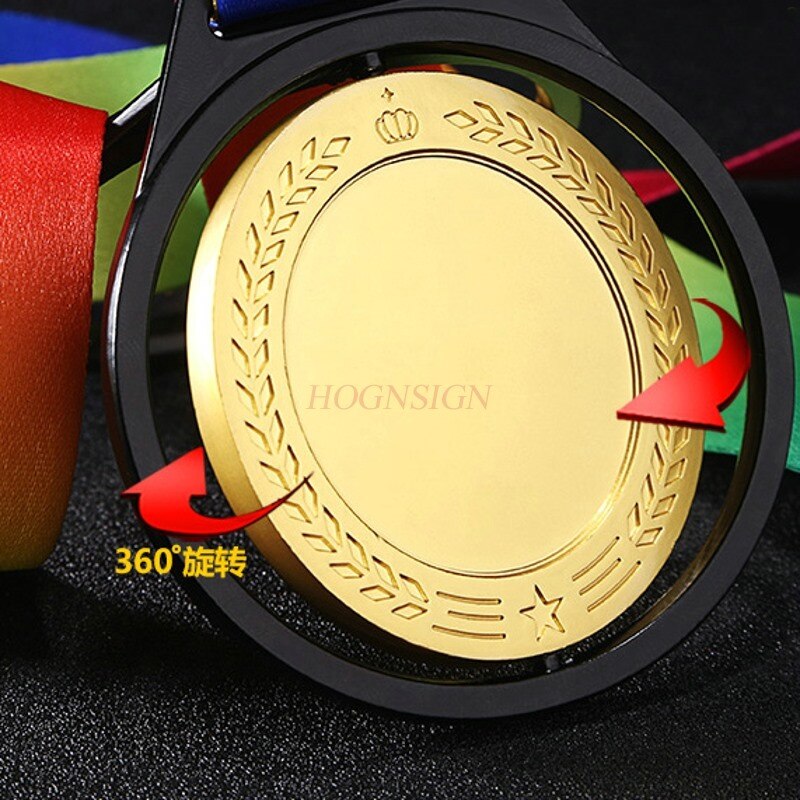 Medaglia Tennis da tavolo competizione medaglia personalità medaglia di metallo creativa rotazione a 360 gradi medaglia da competizione