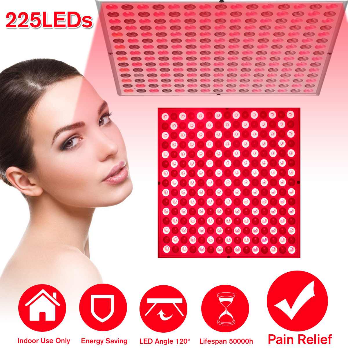 45W 850nm lumière Led rouge thérapie infrarouge 225 LED Anti vieillissement thérapie lumière pour le soulagement de la douleur de la peau du corps complet rouge LED pousser la lumière