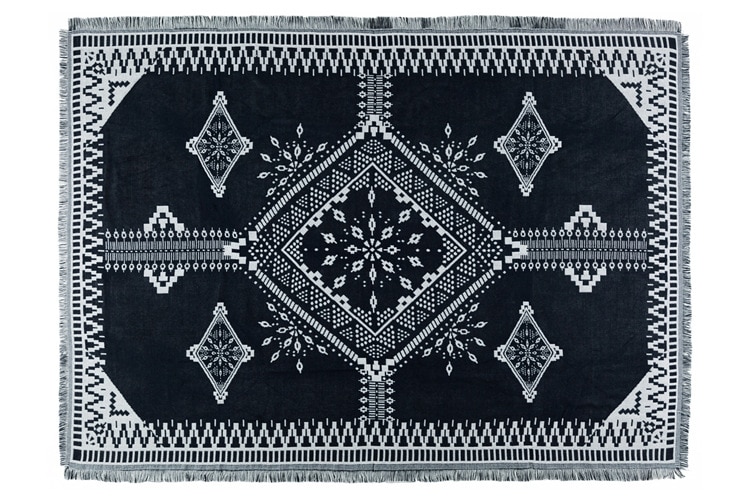 Dikke katoenen draad gebreide deken geometrische zwart-witte mooie vintage deken met kwastje bankhoes bed woonmat