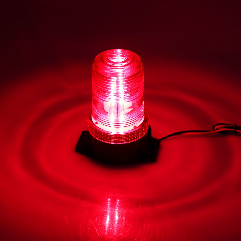 Red Fire LED Alarm Flashing Beacon DC 12-24V Rotary Flashing Dome Light Tractor Emergency Warning Traffic Lights Construction: Default Title