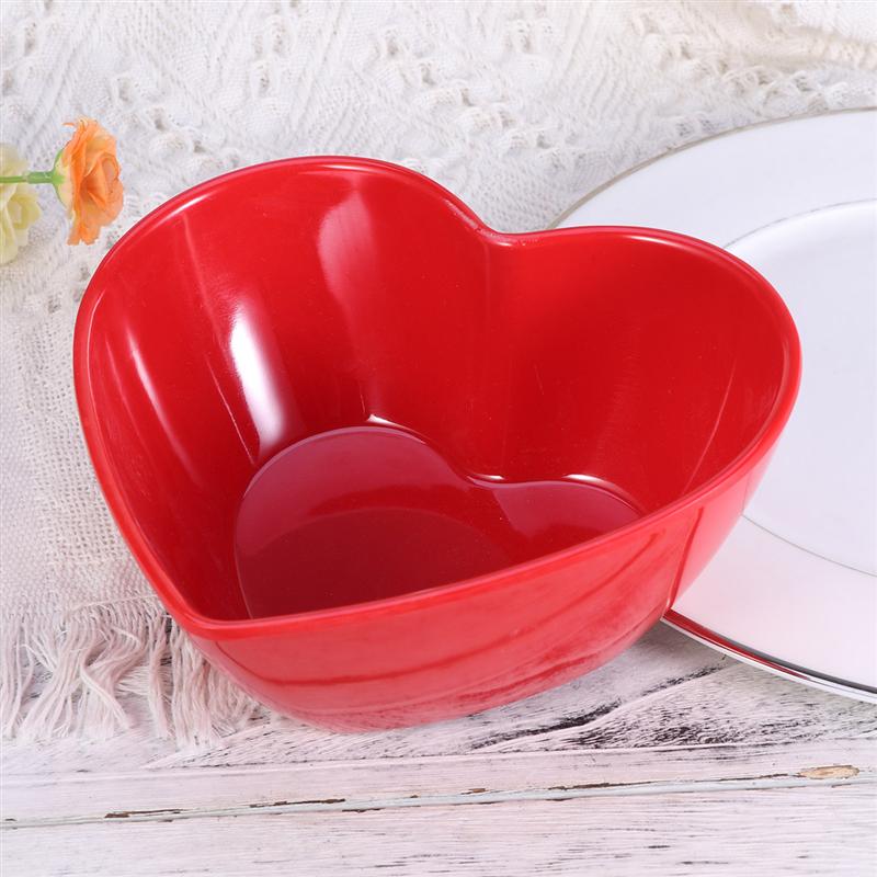 Cuenco de melamina con forma de corazón para el hogar, bol pequeño giratorio para ensaladas, vajilla de porcelana de imitación, cuenco para condimentos de encaje