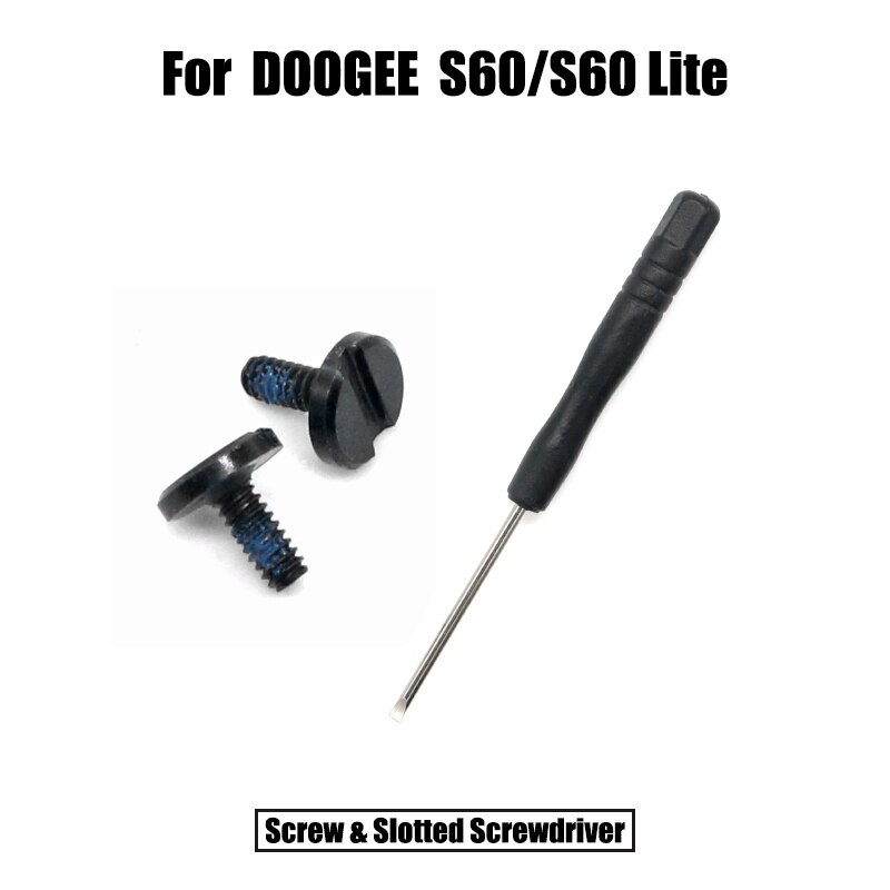 100% nowy oryginalny Doogee S60/S60 Lite obudowa tylna pokrywa baterii pokrywa karty Sim dekoracyjne śrubin naprawa części zamiennych: czarny Screw-SS
