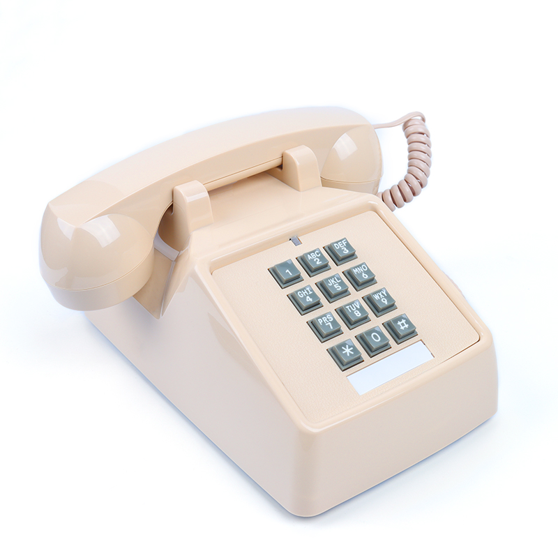 Knop Wijzerplaat Vintage Vaste Telefoon Rood Zwart Plastic Home Office Retro Draad Vaste Vaste Telefoon Europa Stijl: beige Landline phone