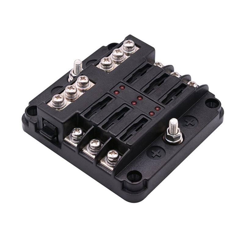 1 Pc Fuse Box Small Sized Universal Plastic 6 Way Fuse Box Car Accessory Fuse Holder For Auto Vehicle Car Electronic Tools: Gray