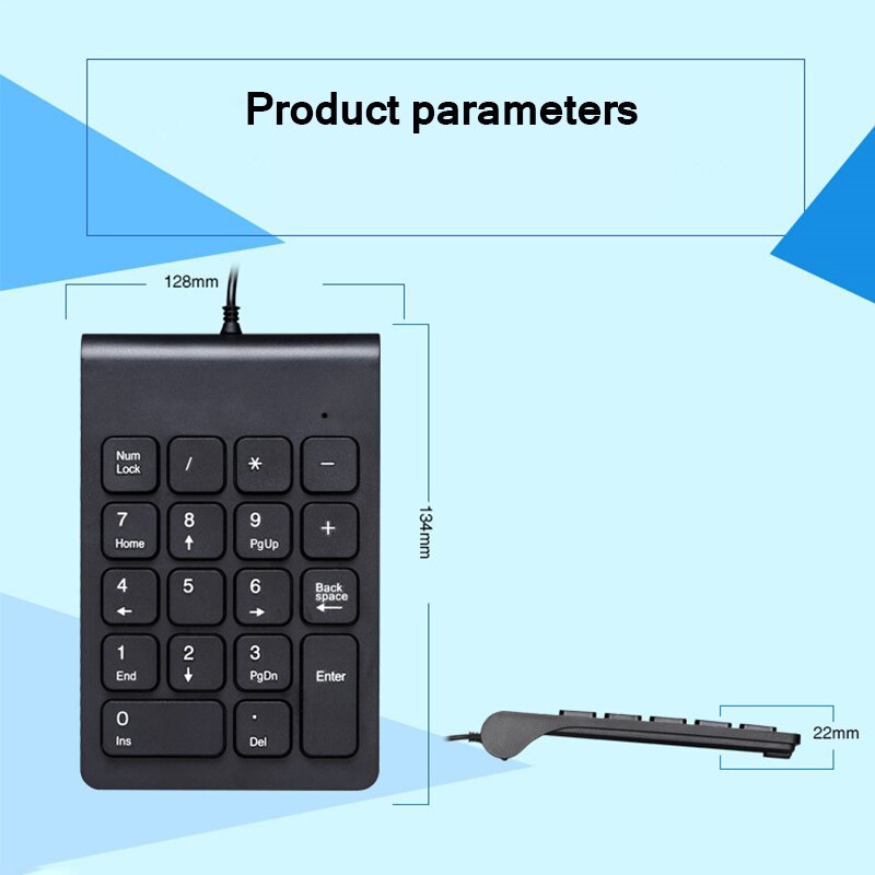 Teclado numérico universal sem fio usb, teclado confortável, com fio usb ps/2, numérico, ultrafino, preto