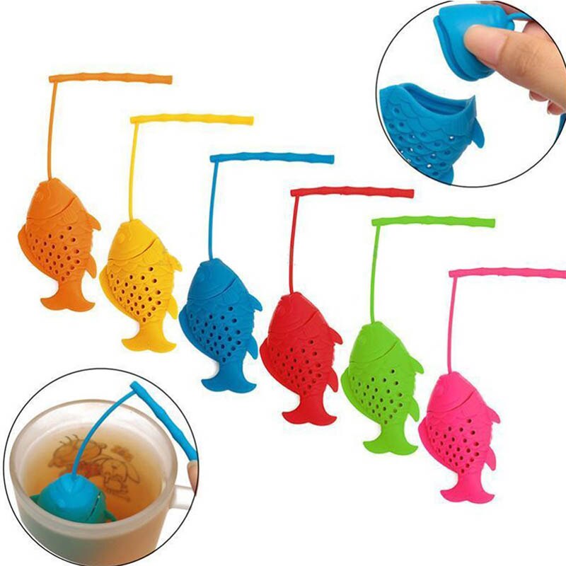 Køkkenudstyr te infuser te si giftfri 1 stk tekande tilbehør fiskeformet silikone tepose