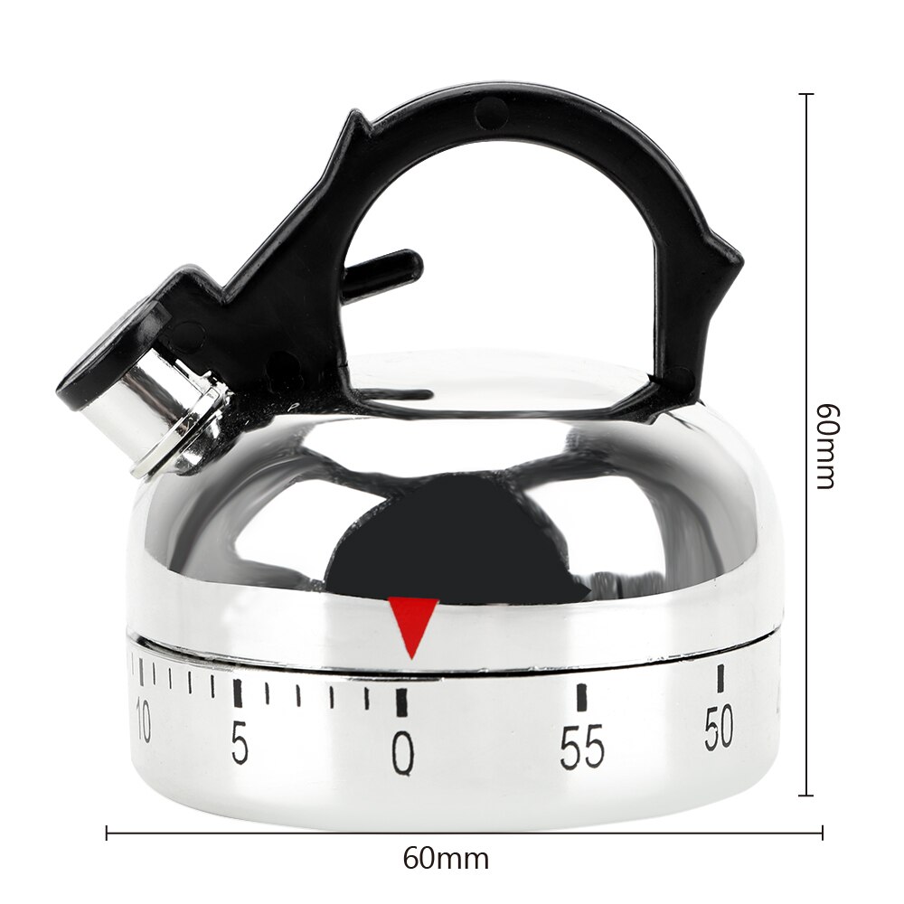 HILIFE 60 Minutes Kitchen Timer Countdown Alarm Reminder Plastic Kettle Shape Mechanical Timer Cooking Reminders Tools