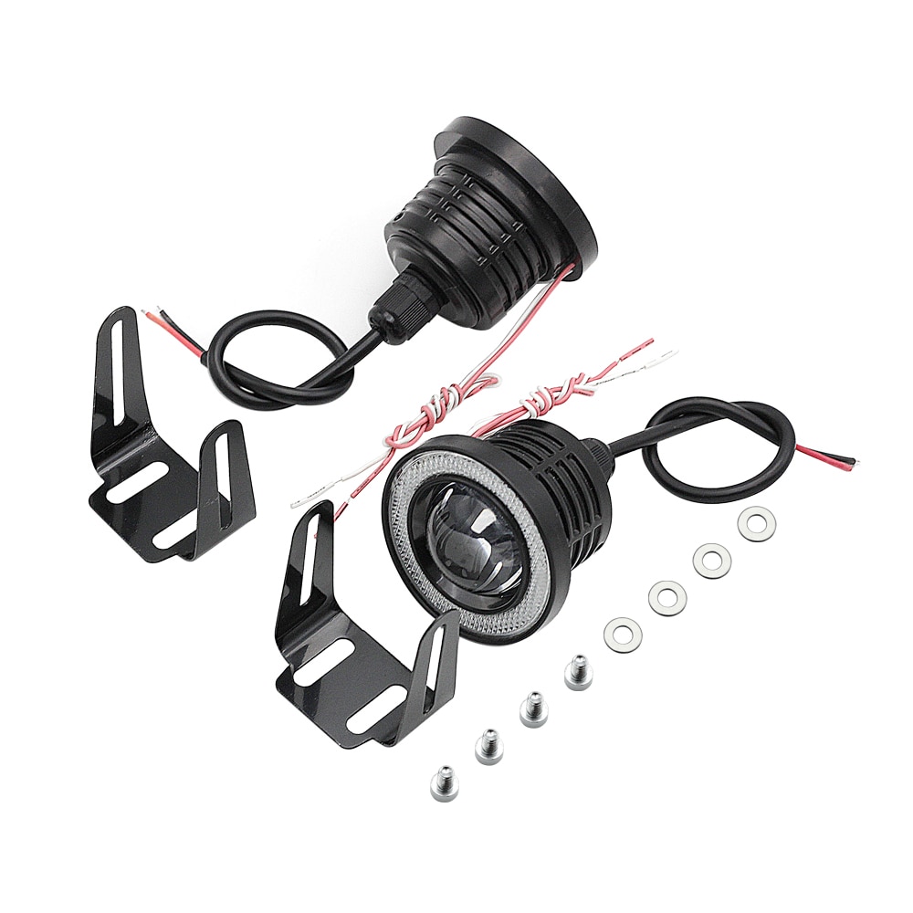 2Pcs 2.5" 3" 3.5" Angel Eyes Fog Lamp 12V 64mm 76mm 89mm Universal Auto Car COB LED DRL Projector Fog Light