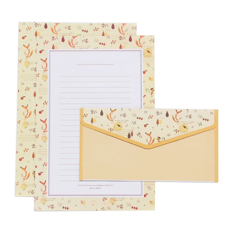 Mooie briefpapier envelop bloemig schattig cartoon set briefhoofd klein fris 831d: 02