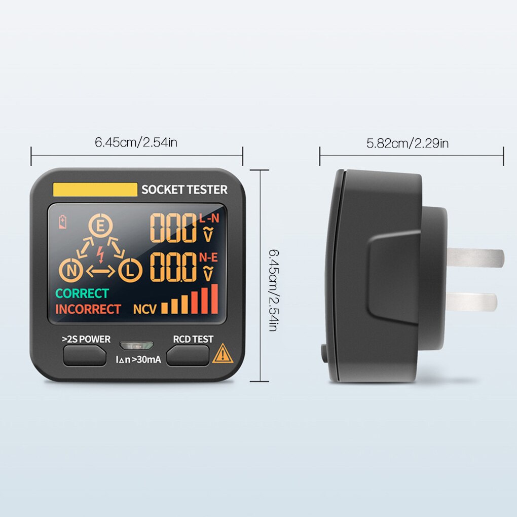 AC11 Digital Smart Socket Tester Digital Socket Adapter Ground Zero Line Phase Check NCV LCD Display Socket Voltage Tester