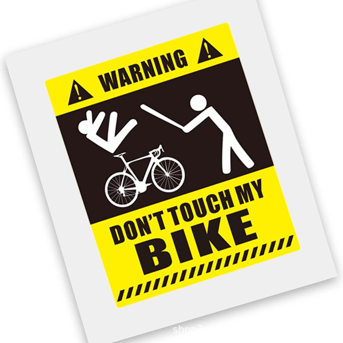 1PC MTB Bike Funny Warning Sticker Scratch-Resistant Protect Frame Sticker Protector Auto Decal Road Bicycle Paster
