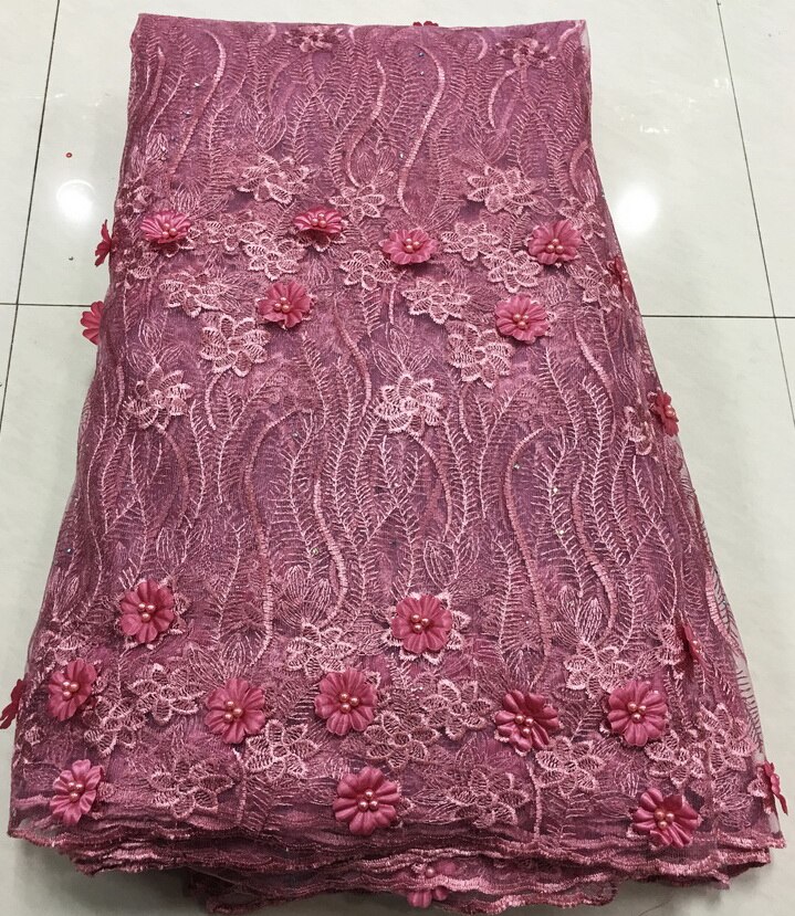 African Laces Fabrics Embroidered Nigerian Guipure French Cord Lace Fabric High Rose African French Net Lace Fabric