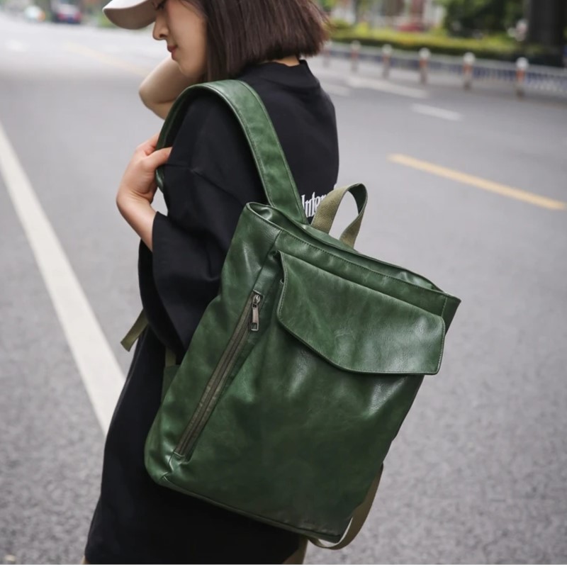 Skórzane plecaki damskie i męskie minimalistyczna codzienna torba na ramię plecaki unisex plecak o dużej pojemności tornister studencki 2024